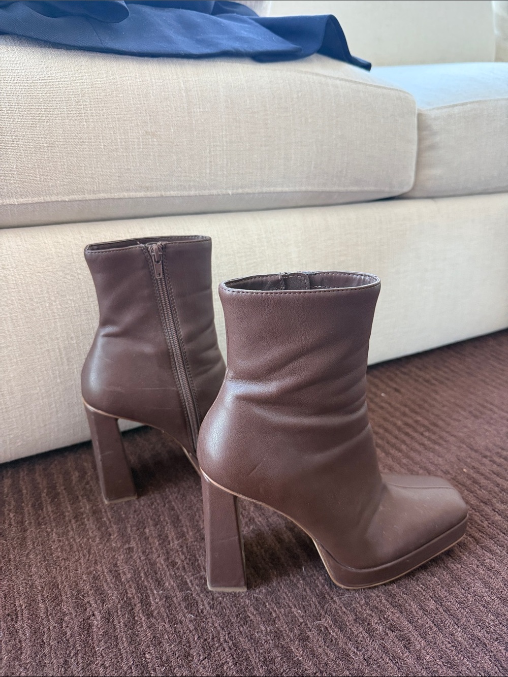 Steve Madden Sz 8 Brown High Block Boots